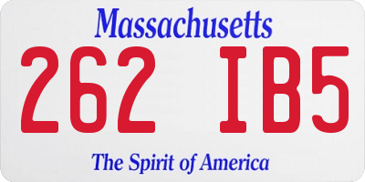 MA license plate 262IB5