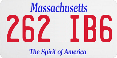 MA license plate 262IB6