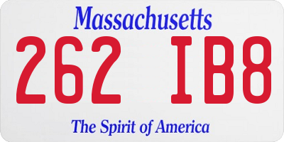 MA license plate 262IB8