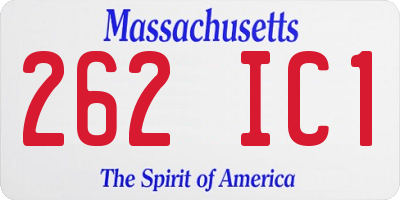 MA license plate 262IC1