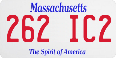 MA license plate 262IC2