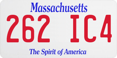 MA license plate 262IC4