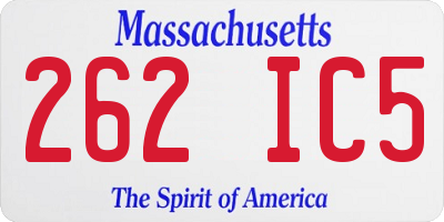 MA license plate 262IC5
