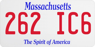 MA license plate 262IC6