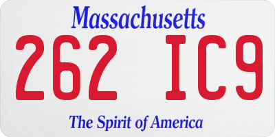 MA license plate 262IC9