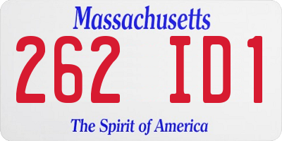 MA license plate 262ID1