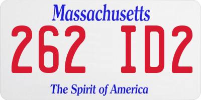 MA license plate 262ID2