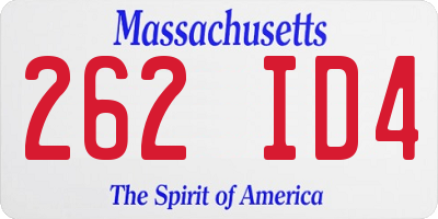 MA license plate 262ID4