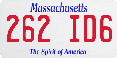 MA license plate 262ID6