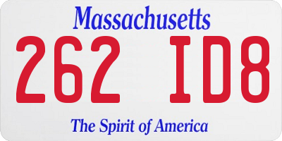 MA license plate 262ID8