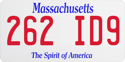 MA license plate 262ID9