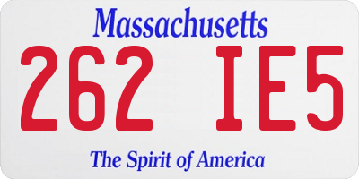 MA license plate 262IE5