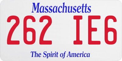MA license plate 262IE6