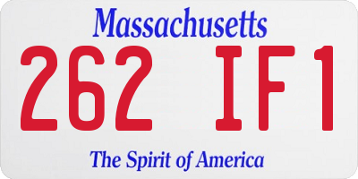 MA license plate 262IF1