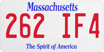 MA license plate 262IF4