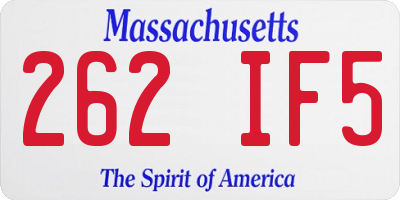 MA license plate 262IF5