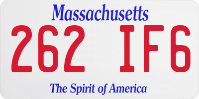 MA license plate 262IF6