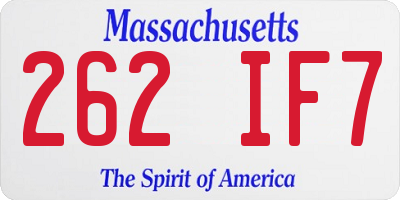 MA license plate 262IF7