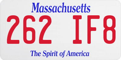 MA license plate 262IF8