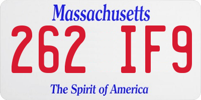 MA license plate 262IF9