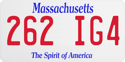 MA license plate 262IG4