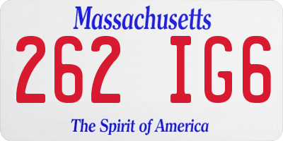 MA license plate 262IG6