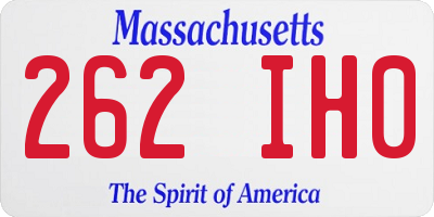 MA license plate 262IH0