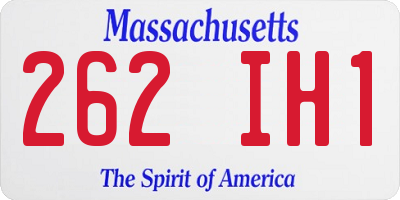 MA license plate 262IH1