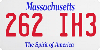 MA license plate 262IH3