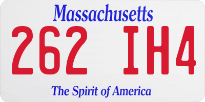 MA license plate 262IH4