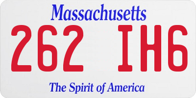 MA license plate 262IH6