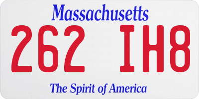MA license plate 262IH8
