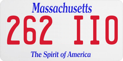 MA license plate 262II0