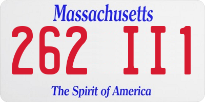 MA license plate 262II1
