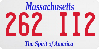 MA license plate 262II2
