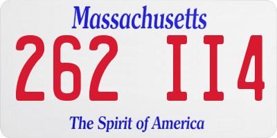 MA license plate 262II4