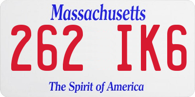 MA license plate 262IK6