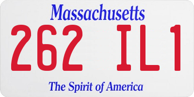 MA license plate 262IL1