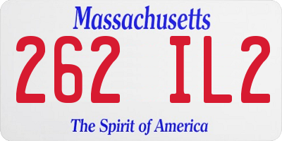 MA license plate 262IL2