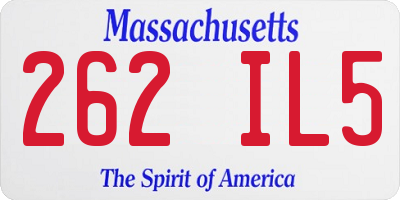 MA license plate 262IL5
