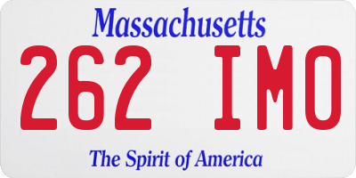 MA license plate 262IM0