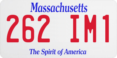 MA license plate 262IM1