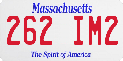 MA license plate 262IM2