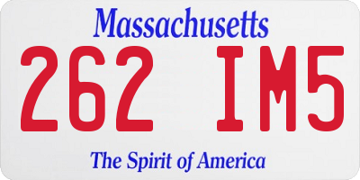MA license plate 262IM5