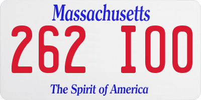 MA license plate 262IO0