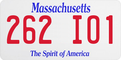 MA license plate 262IO1