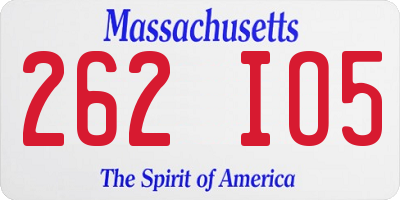 MA license plate 262IO5