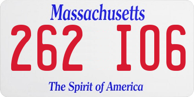 MA license plate 262IO6