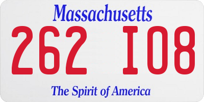 MA license plate 262IO8