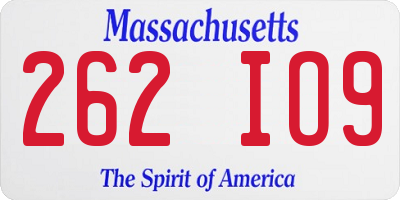 MA license plate 262IO9
